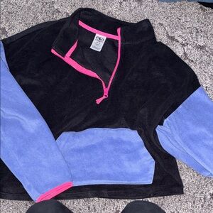 Athletic Works Black and Blue Half-Zip Sweater